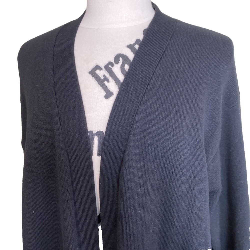 Donna Karan New York Women's size L 100% Cashmere Open Front Cardigan Long-line‎
